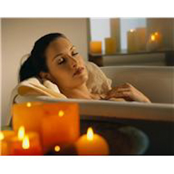 Lady In Bathtub With Candles